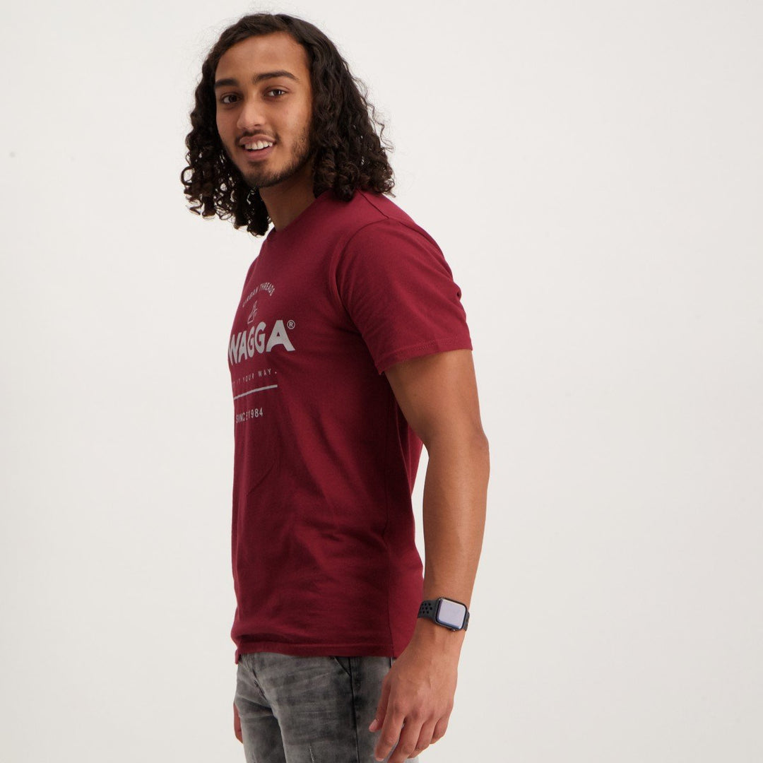 Men's Short Basic T-Shirt - Burgundy