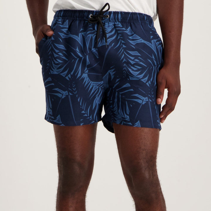 Men's Floral Leaf Swimshort - Navy
