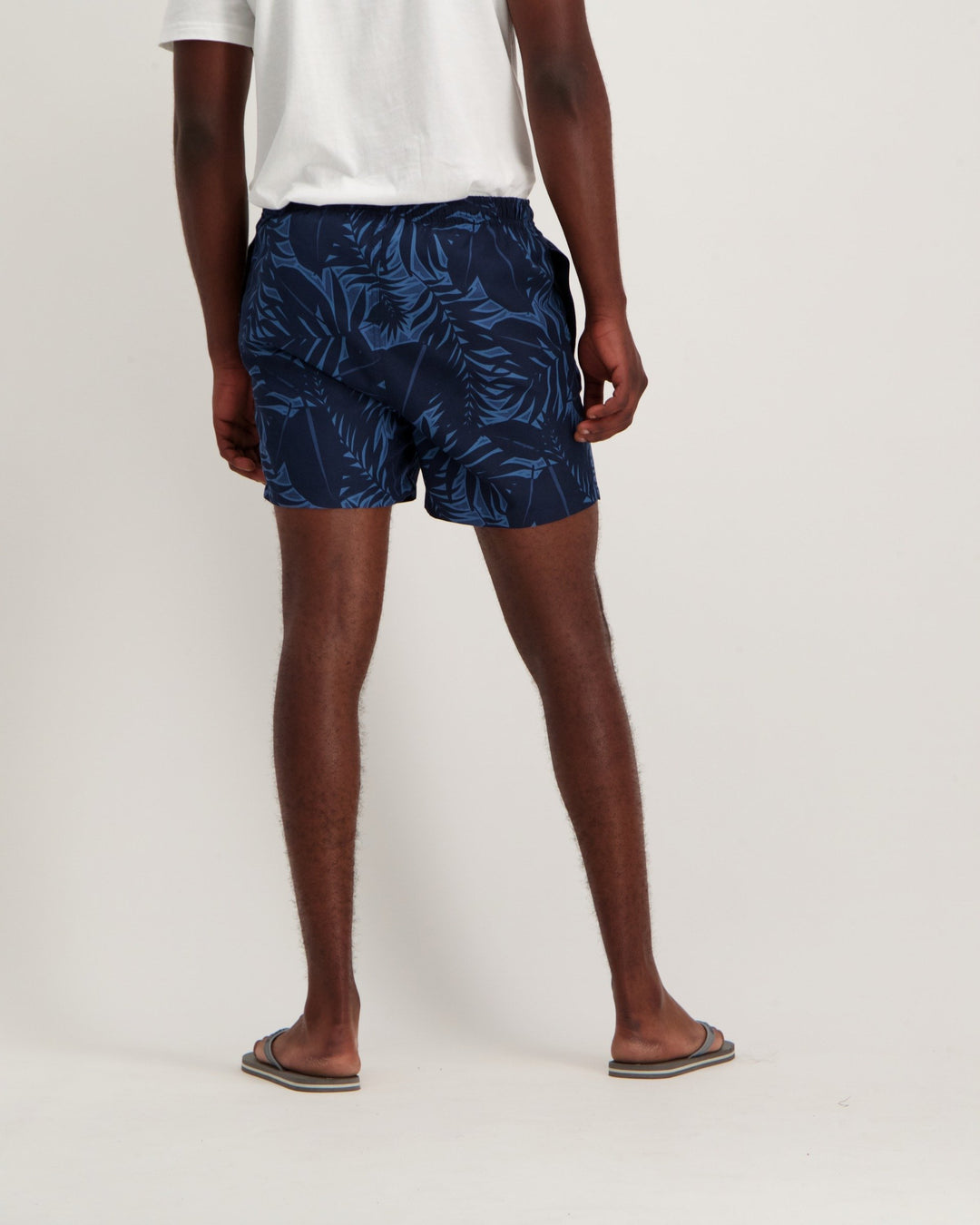 Men's Floral Leaf Swimshort - Navy