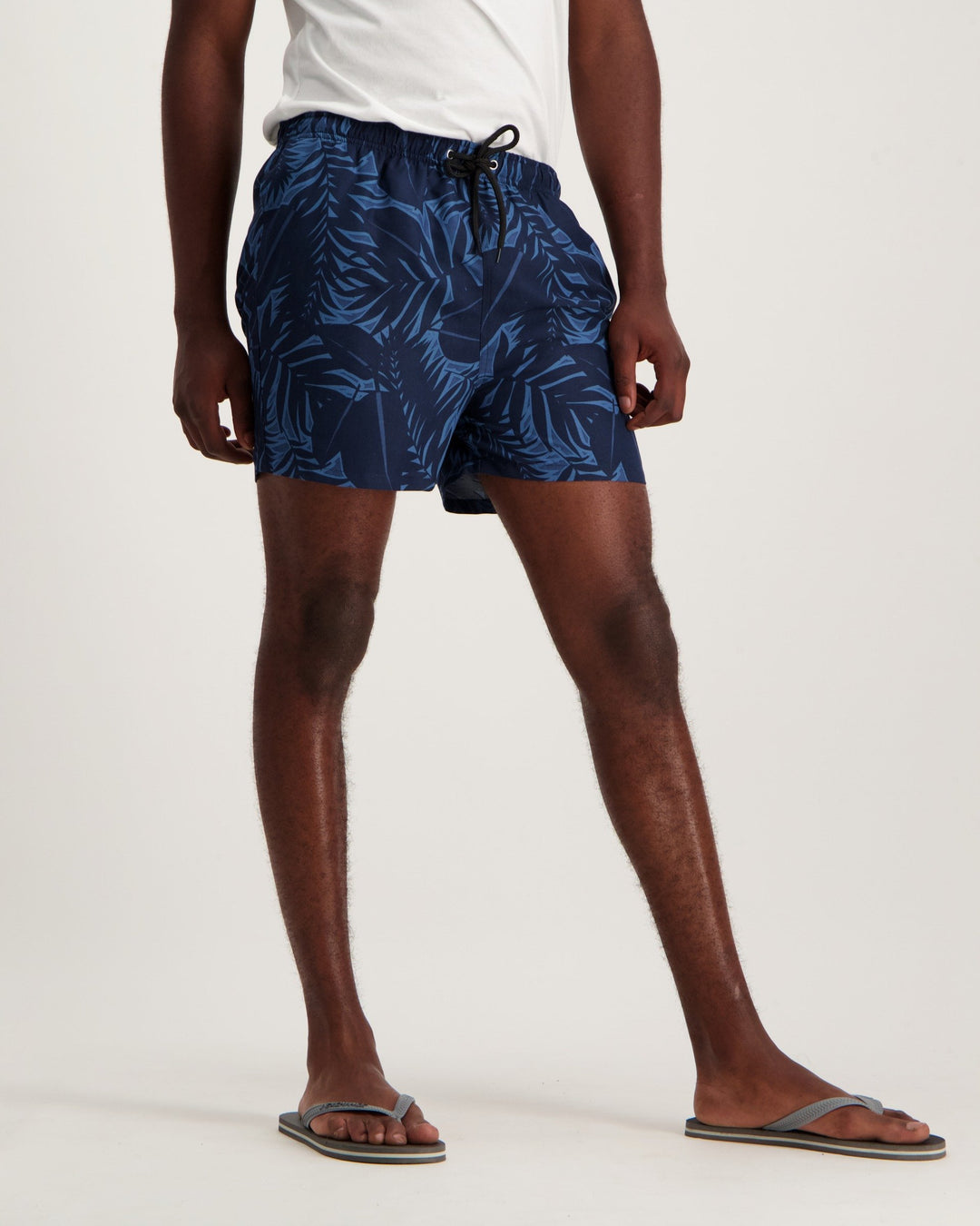 Men's Floral Leaf Swimshort - Navy