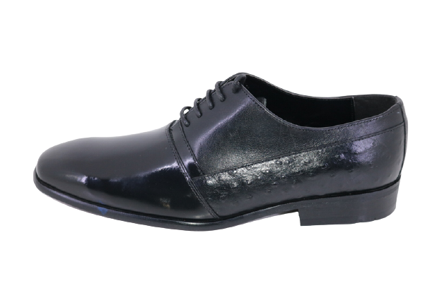 Men's 3 Tone Oxford Plain Vamp Shoe-Black