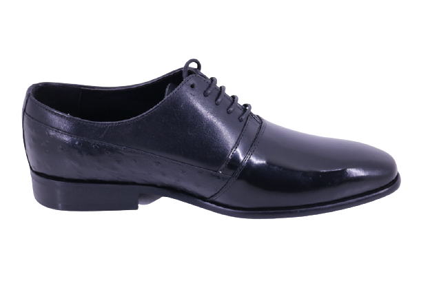 Men's 3 Tone Oxford Plain Vamp Shoe-Black