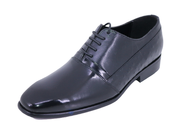 Men's 3 Tone Oxford Plain Vamp Shoe-Black