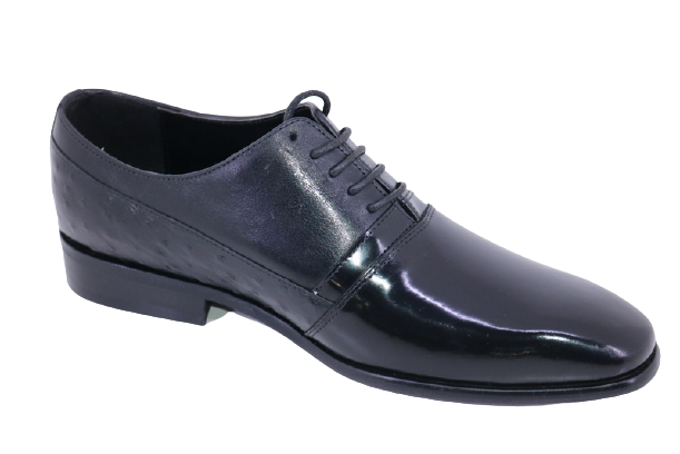 Men's 3 Tone Oxford Plain Vamp Shoe-Black