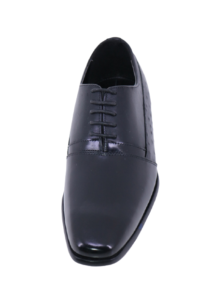 Men's 3 Tone Oxford Plain Vamp Shoe-Black