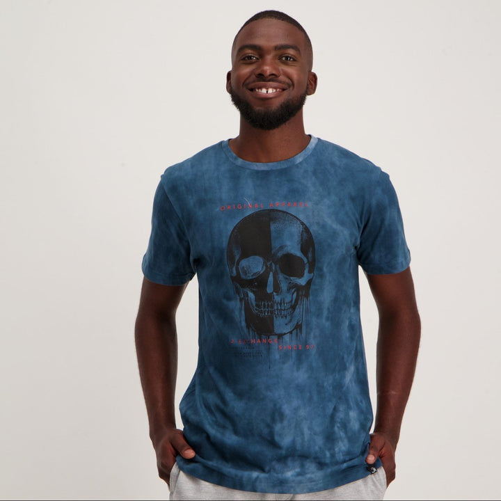 Men's Chalk Skull Spectra T-Shirt - Blue
