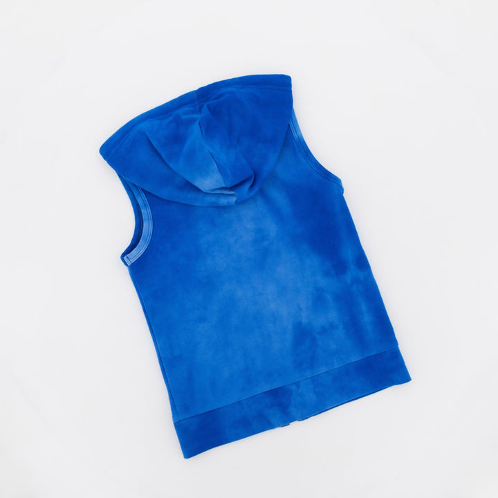 Pre-Boys Sleeveless Spectra Dye Zip Hoodie - Blue