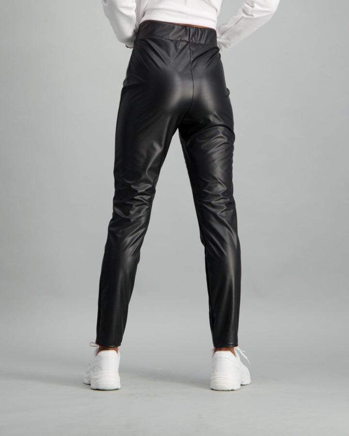 Ladies Faux Leather Legging - Black
