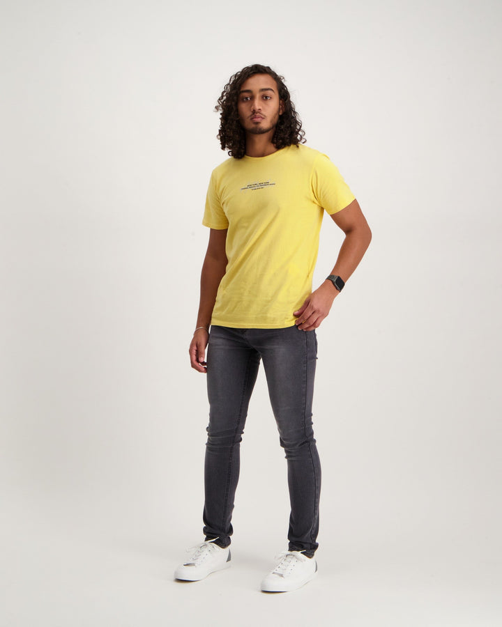 Men's Short Sleeve Print T-Shirt - Yellow