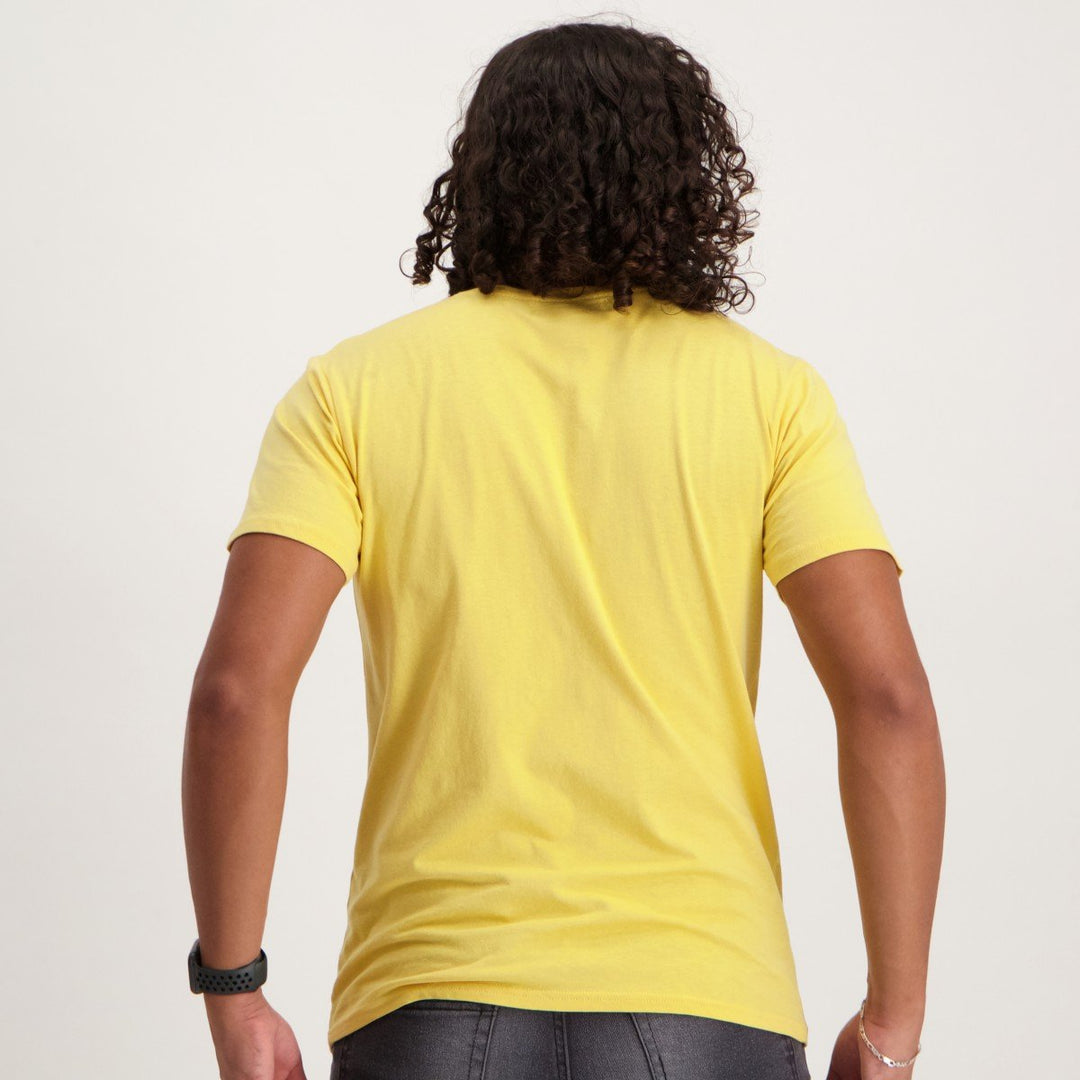 Men's Short Sleeve Print T-Shirt - Yellow