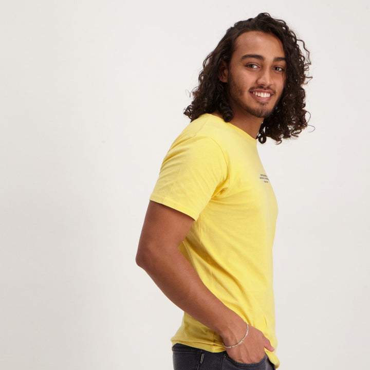 Men's Short Sleeve Print T-Shirt - Yellow