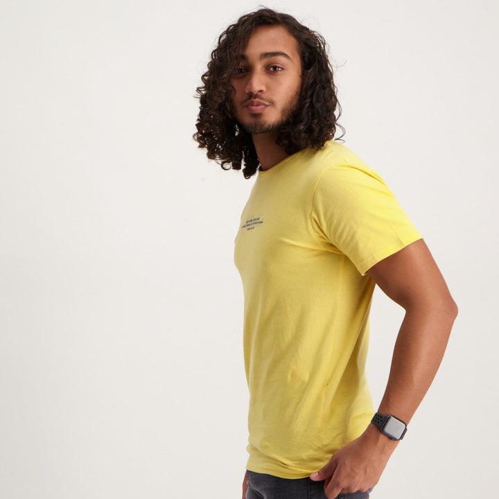 Men's Short Sleeve Print T-Shirt - Yellow