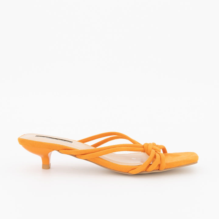 Ladies Strappy Kitten Heel - Tumeric