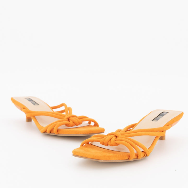 Ladies Strappy Kitten Heel - Tumeric