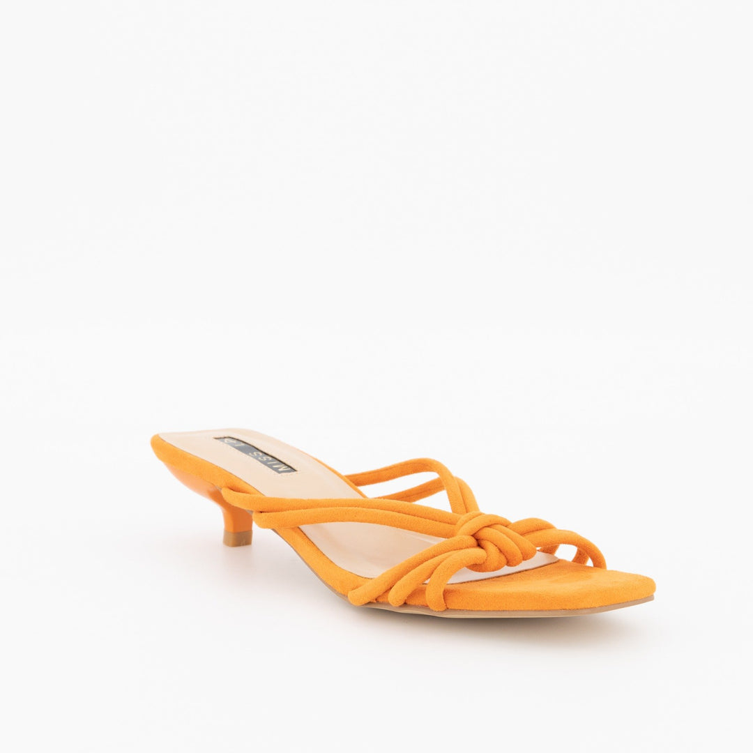 Ladies Strappy Kitten Heel - Tumeric