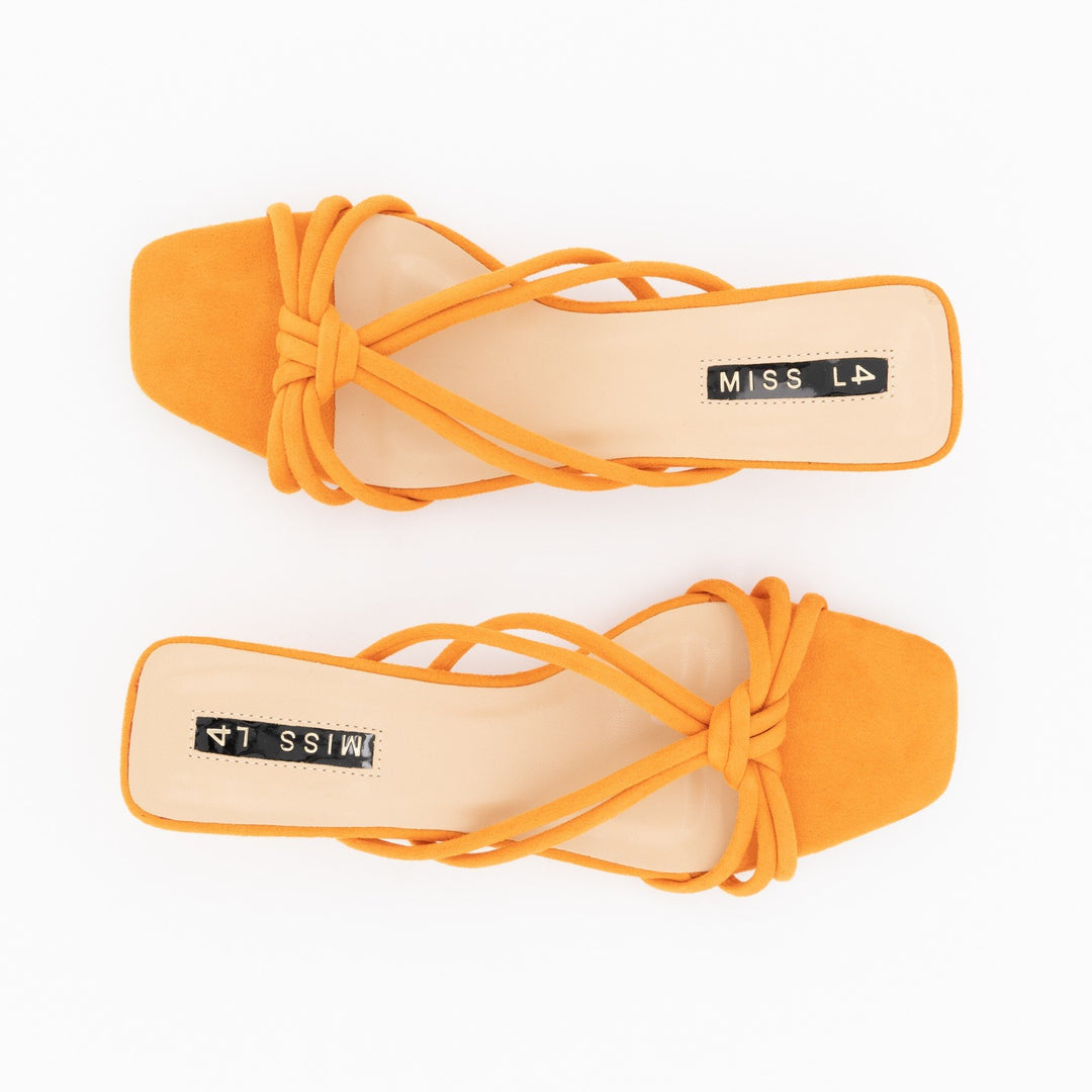 Ladies Strappy Kitten Heel - Tumeric