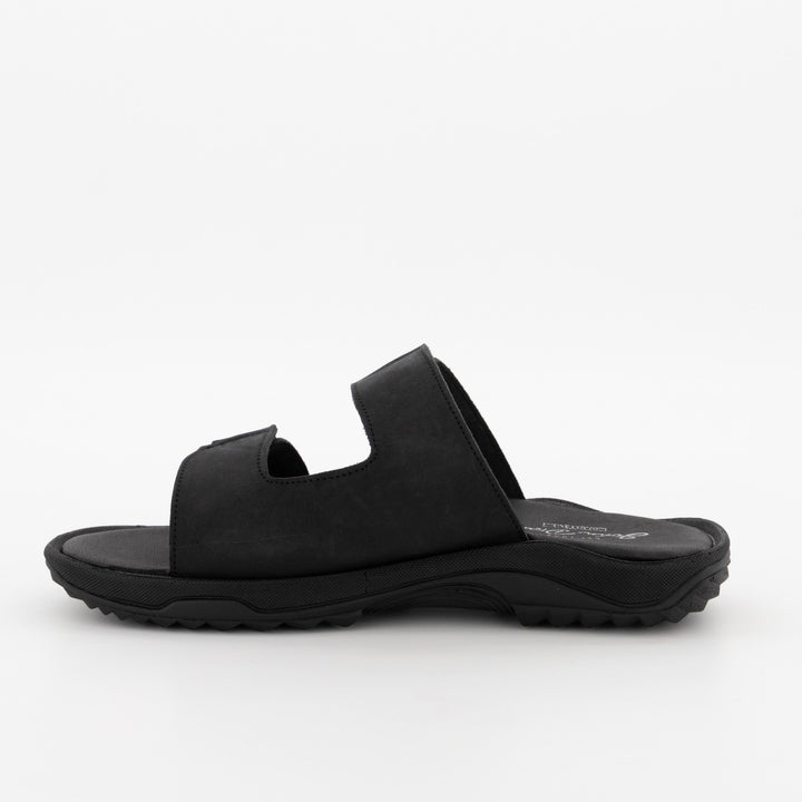 Men's Double Strap Leather Sandal - Black