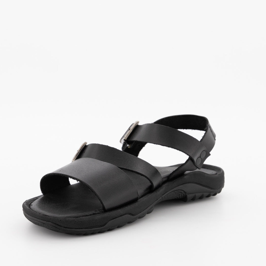 Men's Double Buckle Sandal-Black