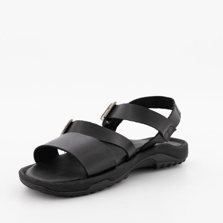 Men's Double Buckle Sandal-Black