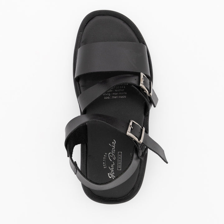 Men's Double Buckle Sandal-Black