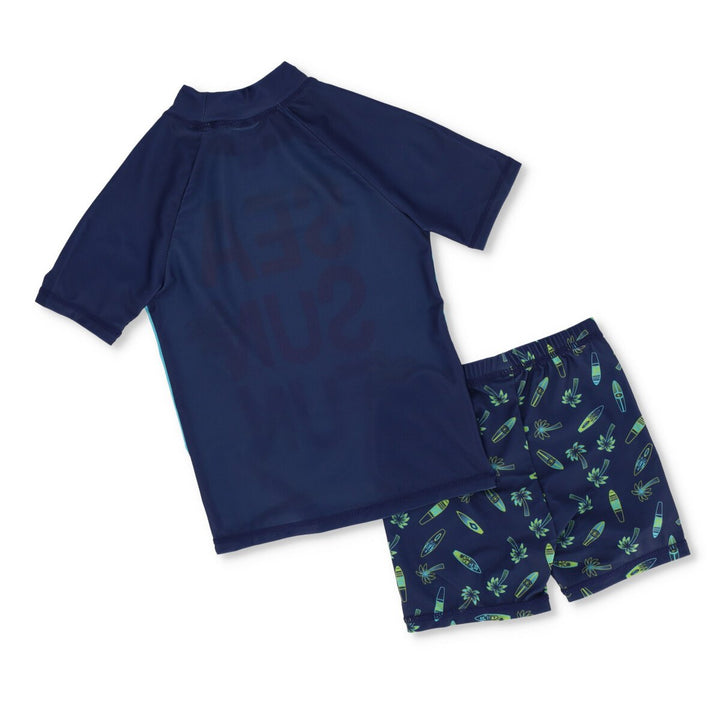 Pre-Boys Rasher And Short Surf Swimwear - Blue