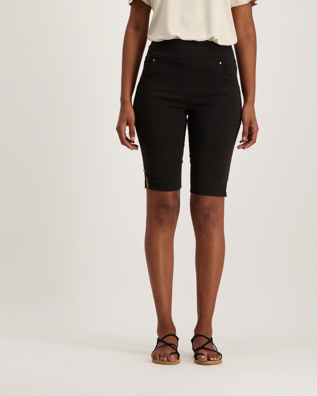 Ladies Pull On Bengaline Short - Black