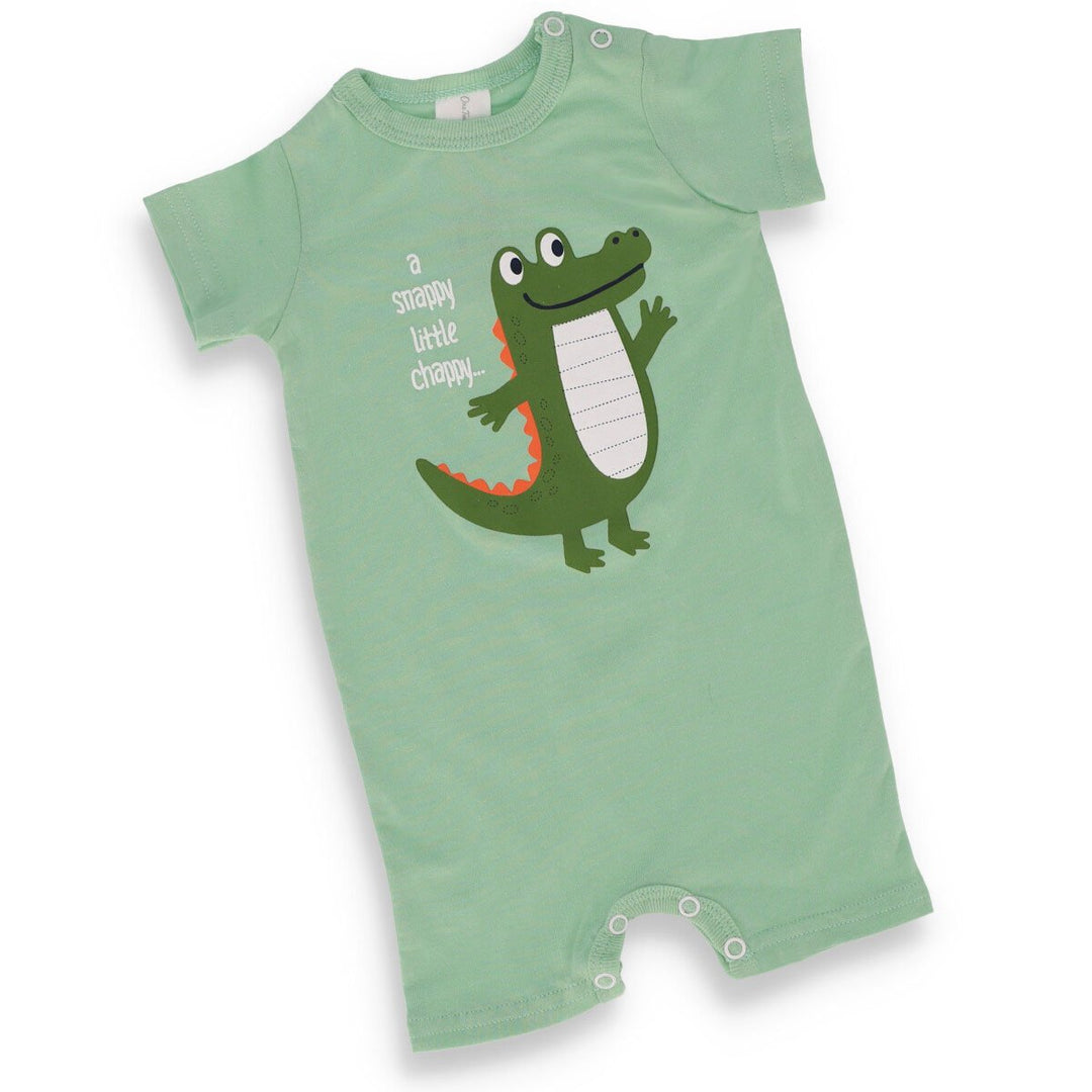 Baby Boys Crocs Snap Romper - Mint