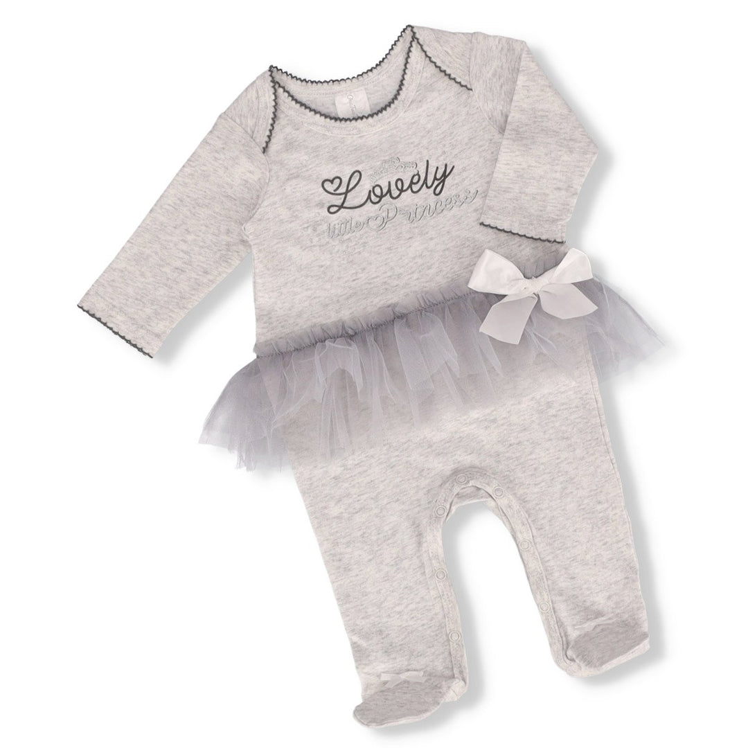 Baby Girls Bunny Tutu Sleepsuit Grey