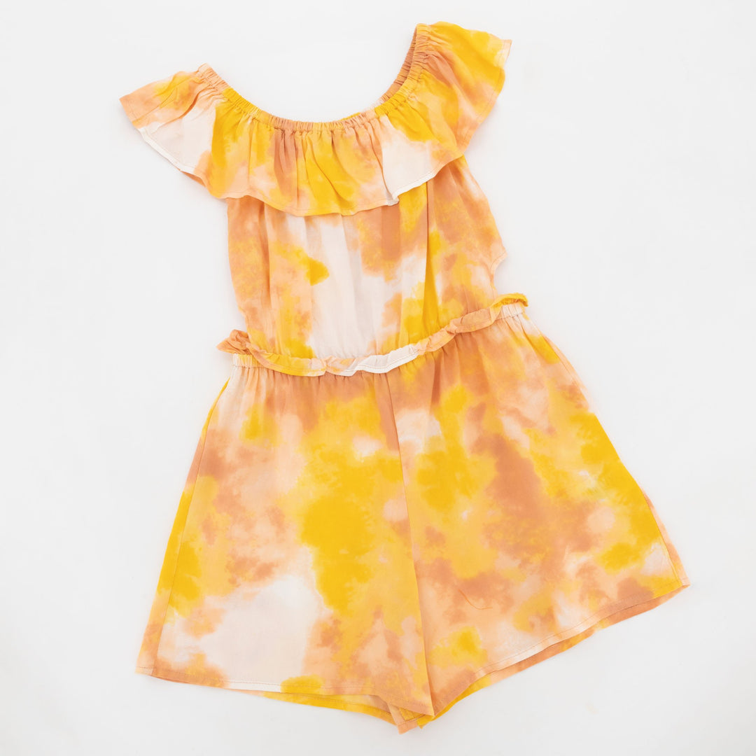 Girls Romper Tropical - Yellow