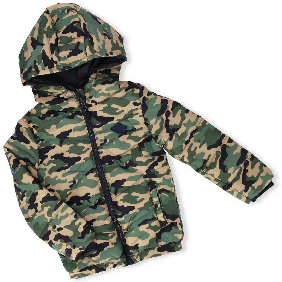 Pre-Boys All Over Print Puffer Jacket - Camo