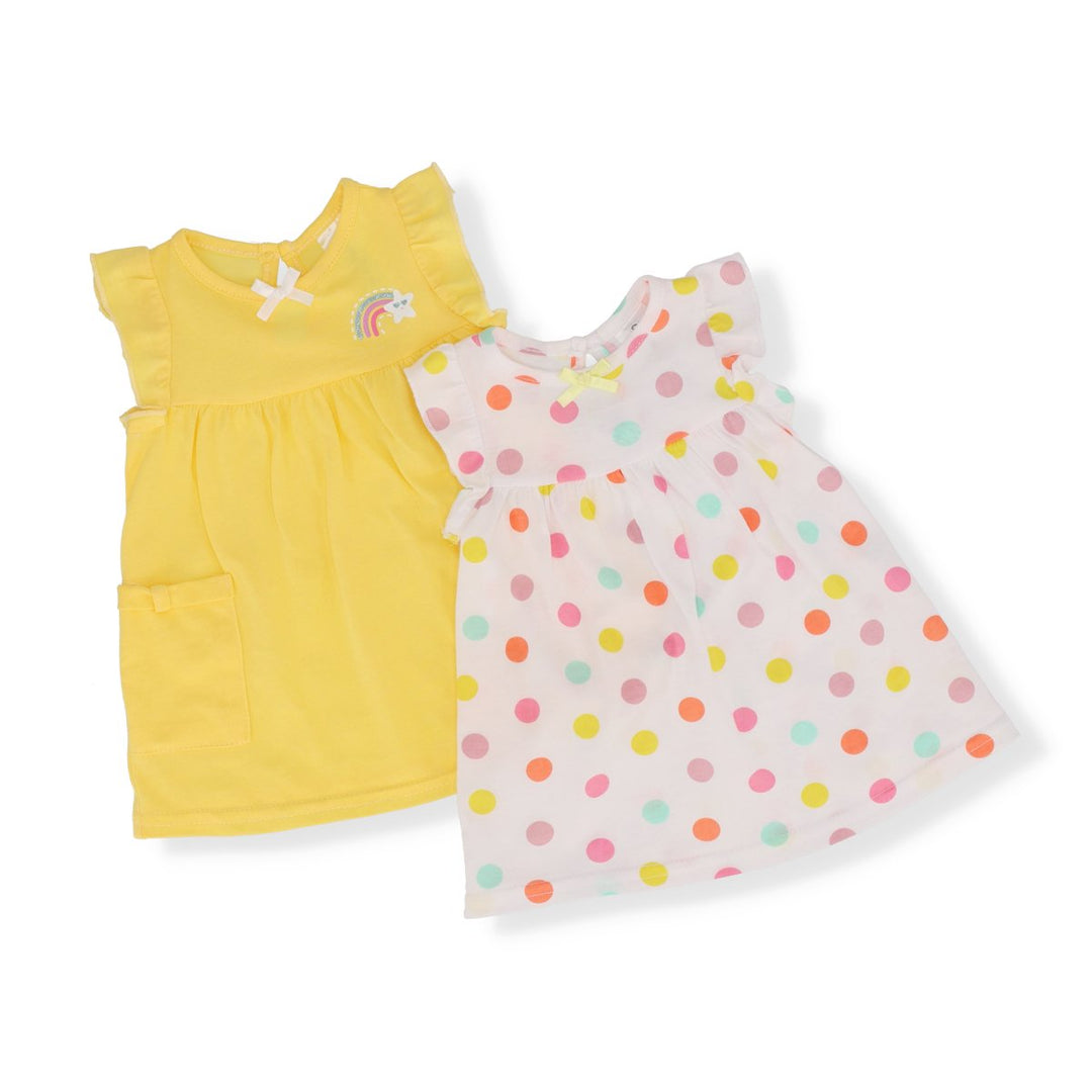 Baby Girls Pack Poka Dot Dress Yellow – Edgars - Main Image