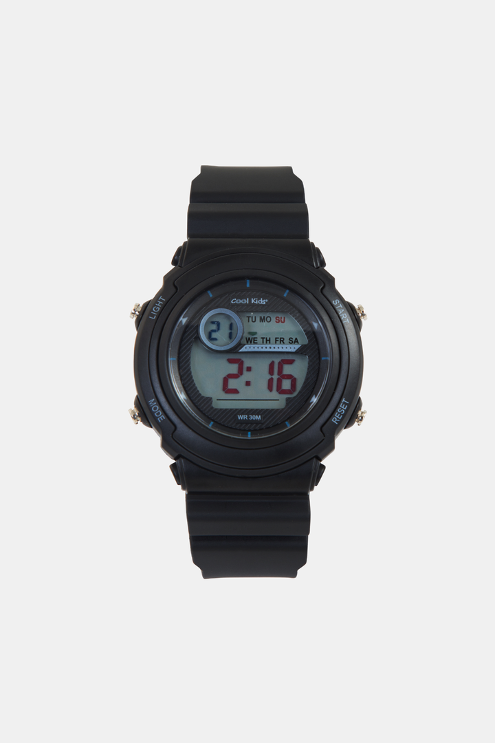Boys Digital 3ATM Wrist Watch - Black