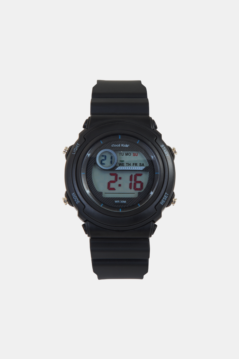 Boys Digital 3ATM Wrist Watch - Black