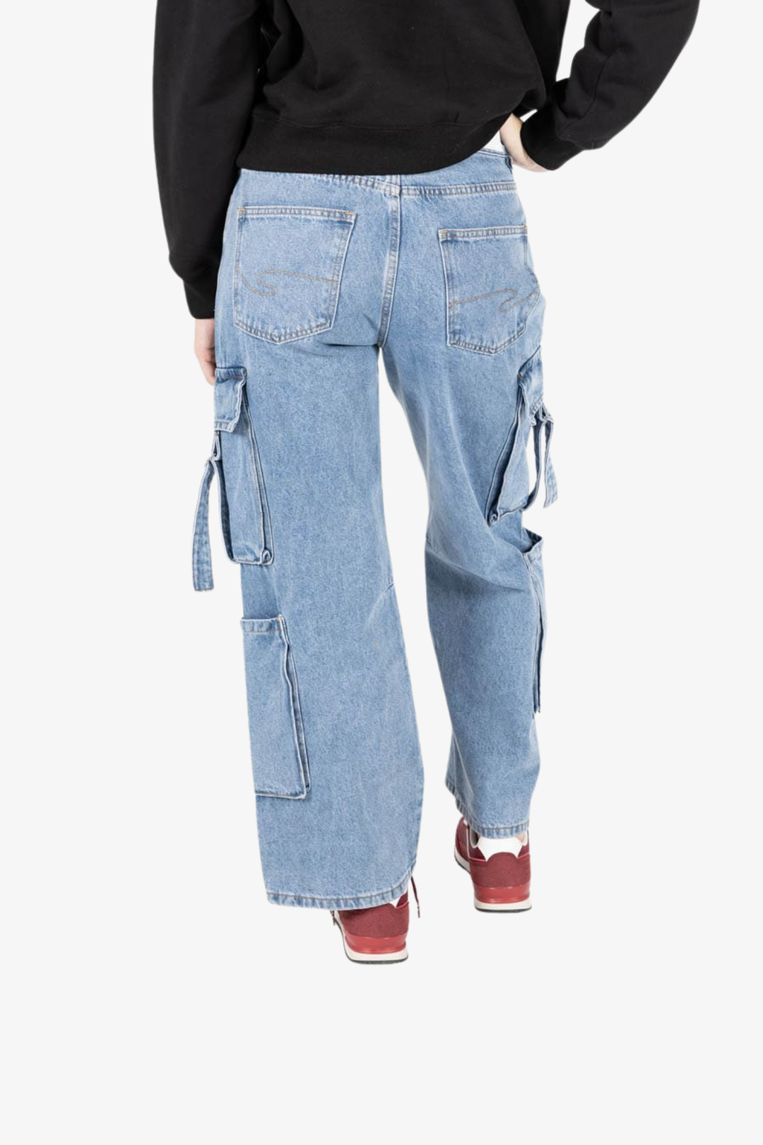 Wideleg Cargo Denim - Light Indigo