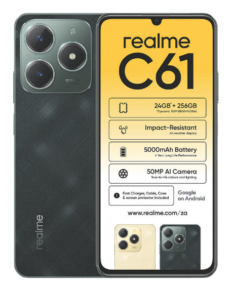 C61 256GB 4G Dual Sim Green Cellphone Box Bundle