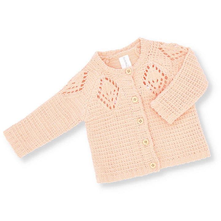 Baby Girls Chenille Cardigan - Peach