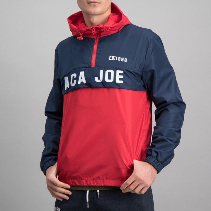 Men's Colourblock Zip Wind Breaker Jacket - Red