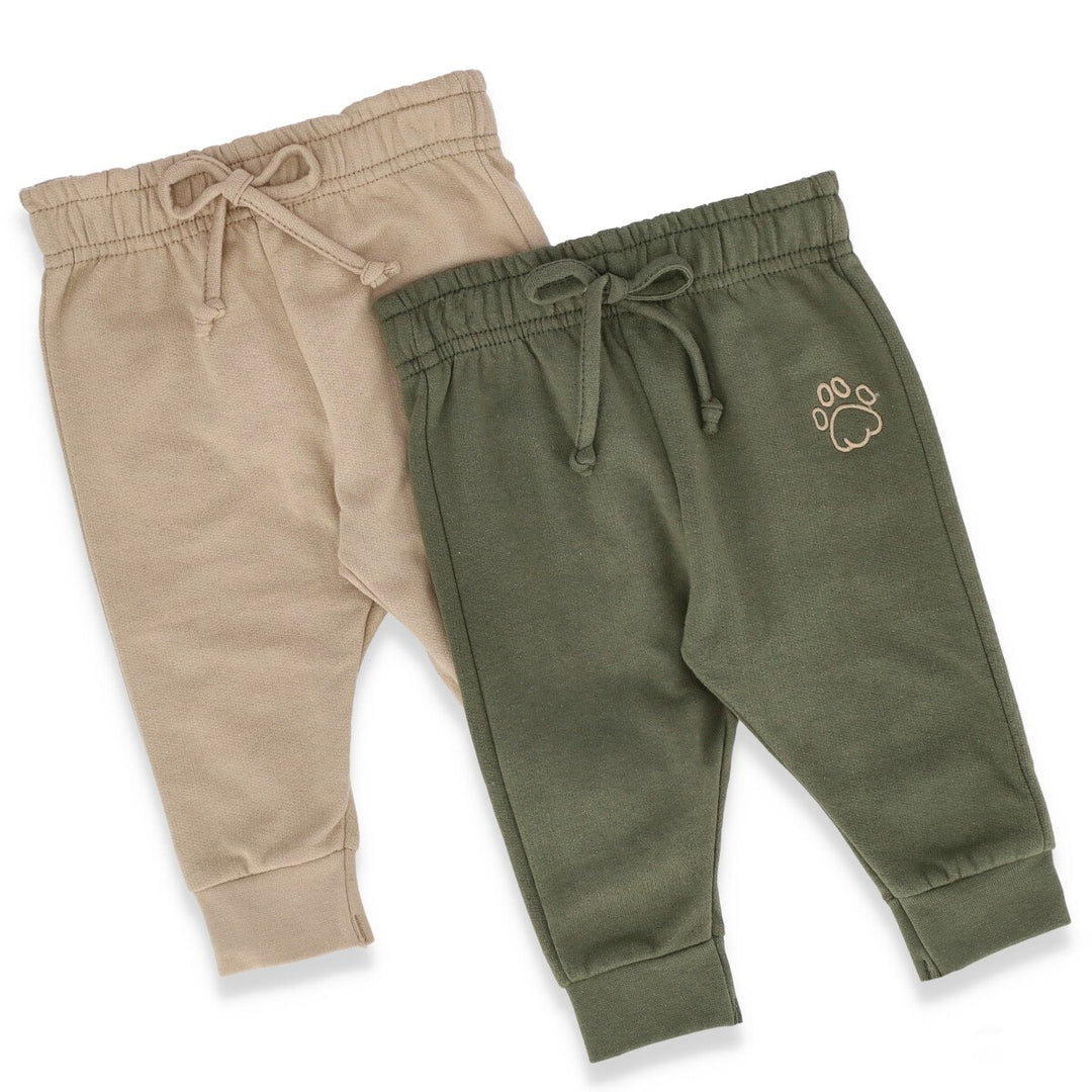 Baby Boys 2 Pack Jogger - Stone/Olive