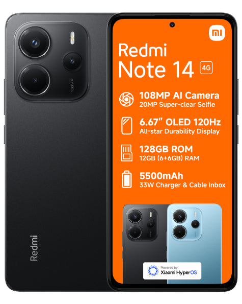 Redmi Note 14 128GB Dual Sim Black Cellphone