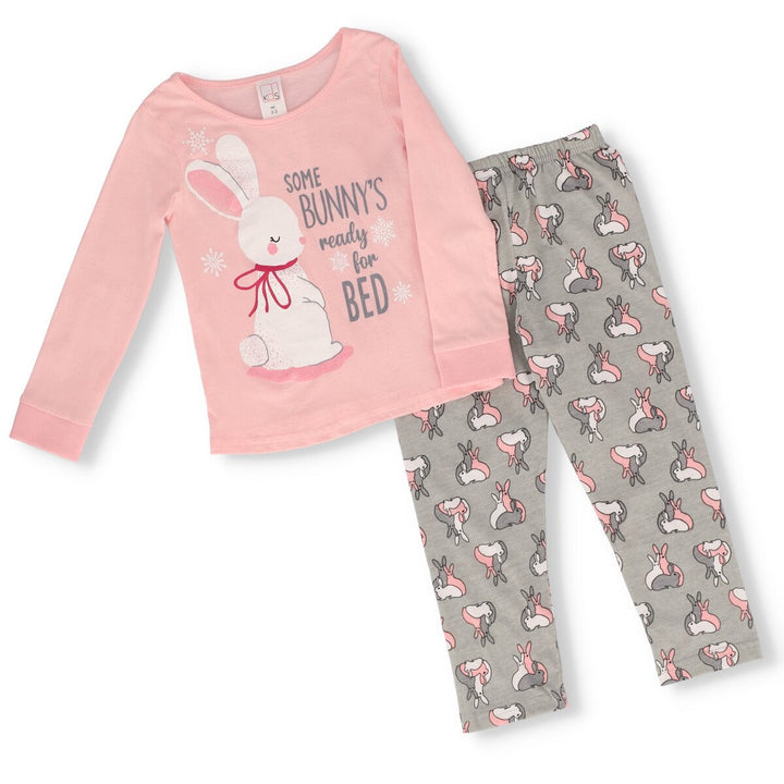 Girls Bunny PJ Set - Pink