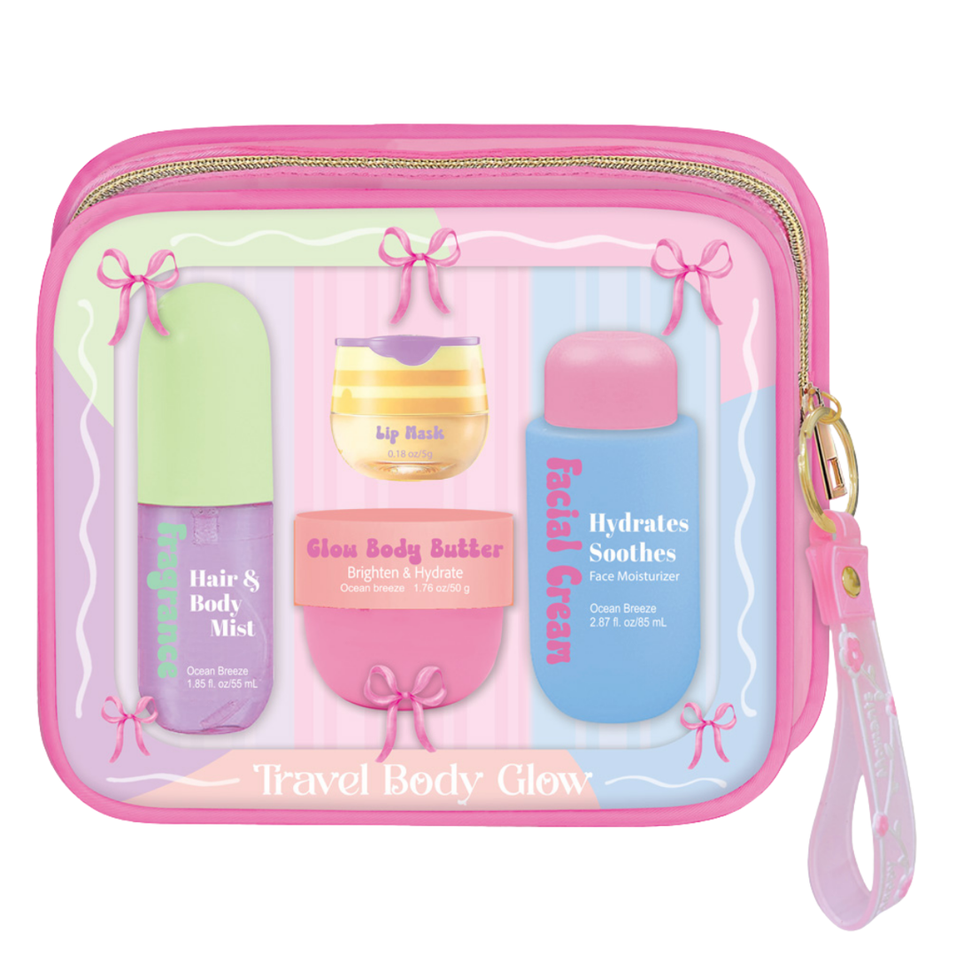 GlowMode Travel Body Glow – 4-Piece On-the-Go Teen Self-Care & Beauty Kit