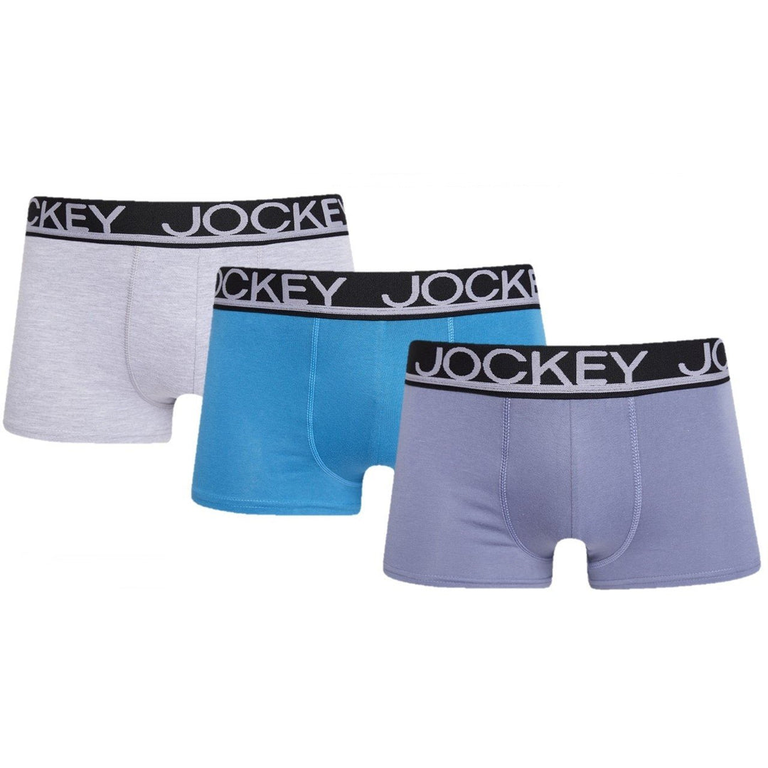 Mens - 3 Pack Plain Knit Boxers Grey/Blue