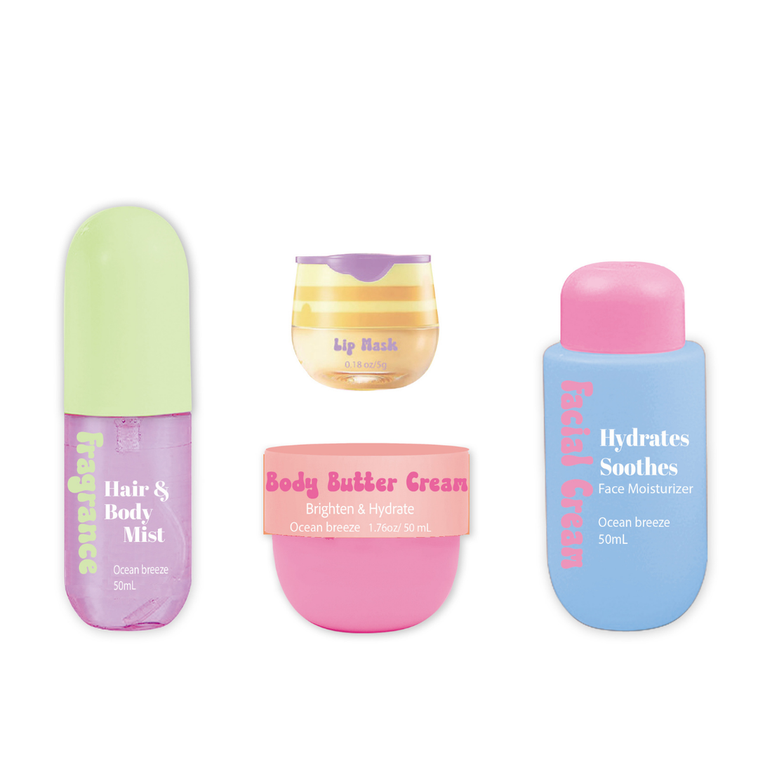 GlowMode Travel Body Glow – 4-Piece On-the-Go Teen Self-Care & Beauty Kit