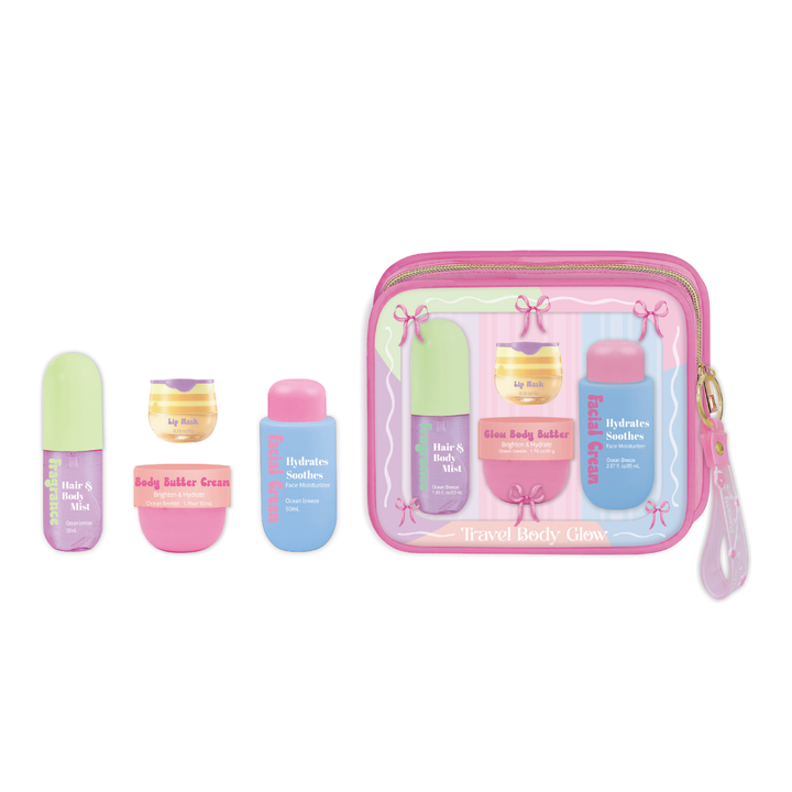 GlowMode Travel Body Glow – 4-Piece On-the-Go Teen Self-Care & Beauty Kit