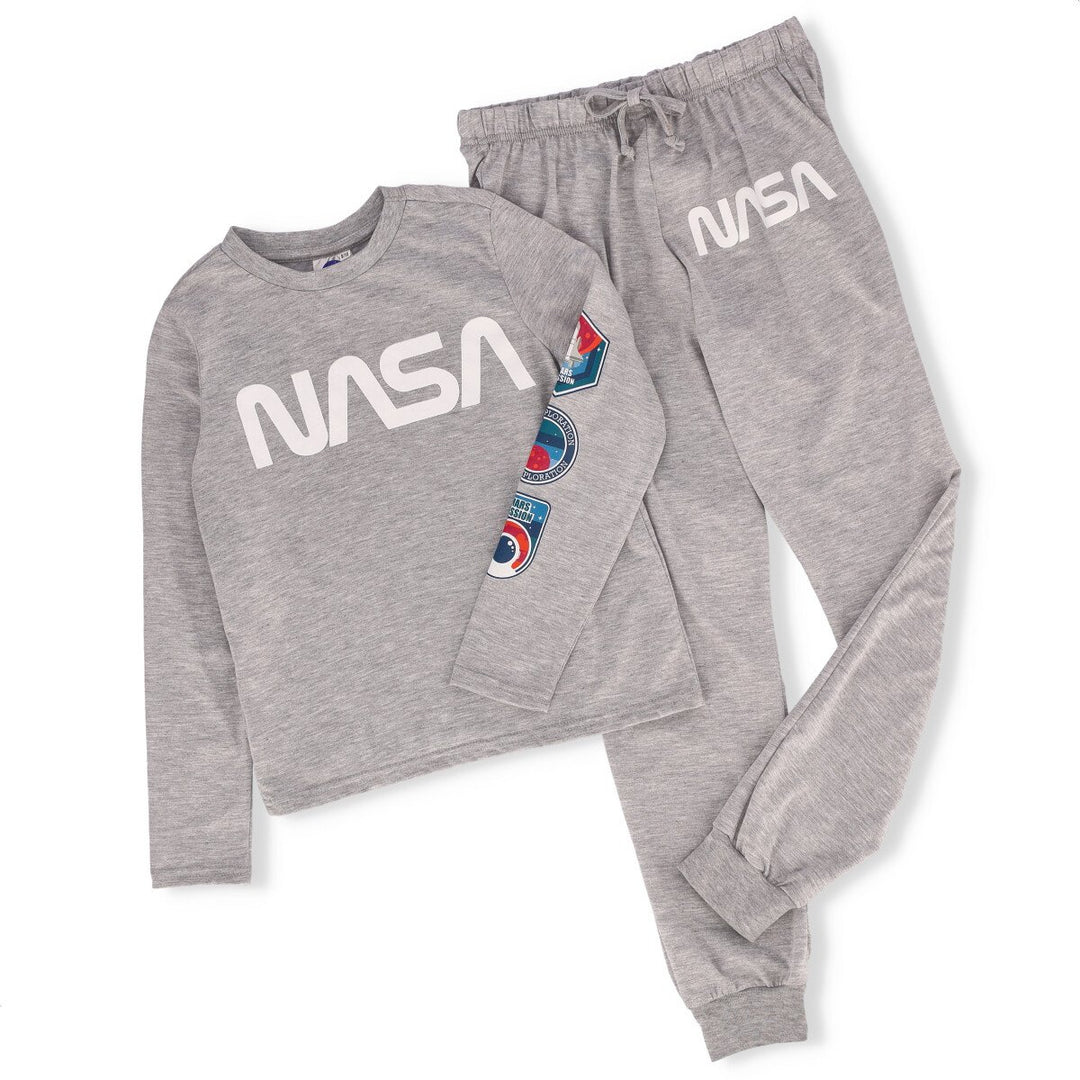 Girls Nasa PJ Set - Grey Melange