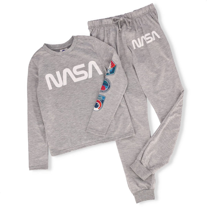 Girls Nasa PJ Set - Grey Melange
