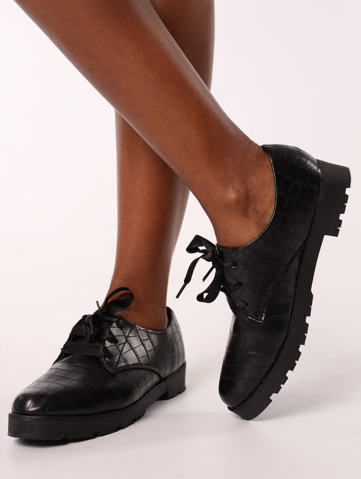 Ladies Croc Man Shoe - Black