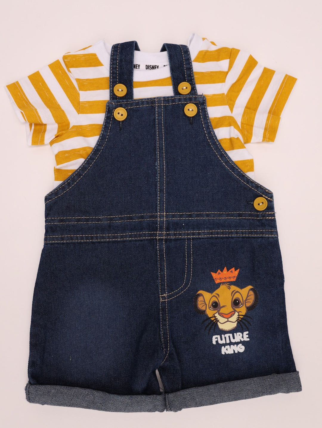 Baby Boy's Lion King Dungaree Set-Denim