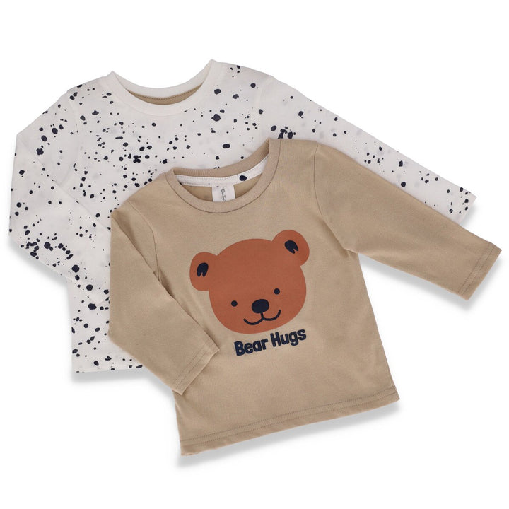 Baby Boys 2 Pack Bear Spot Tee - Stone