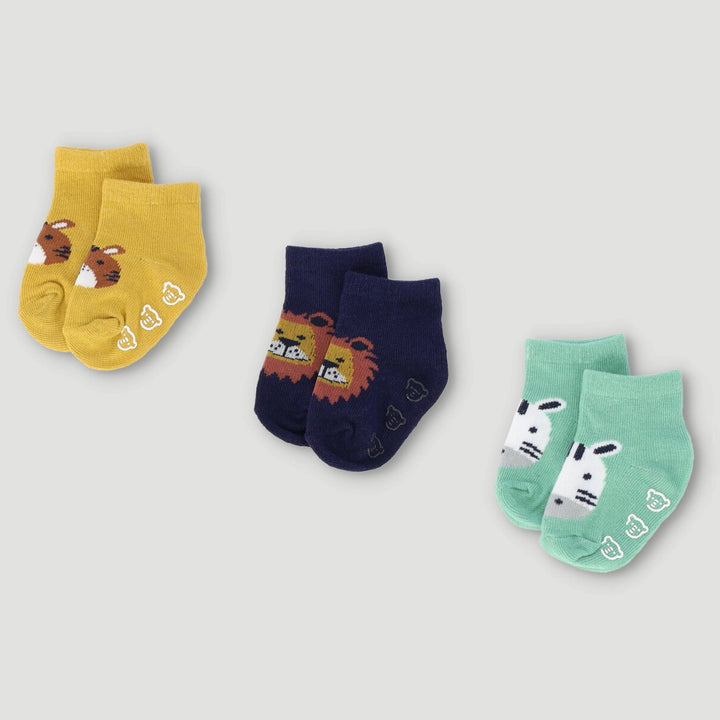 3 Pack Animal Print Socks - Sage
